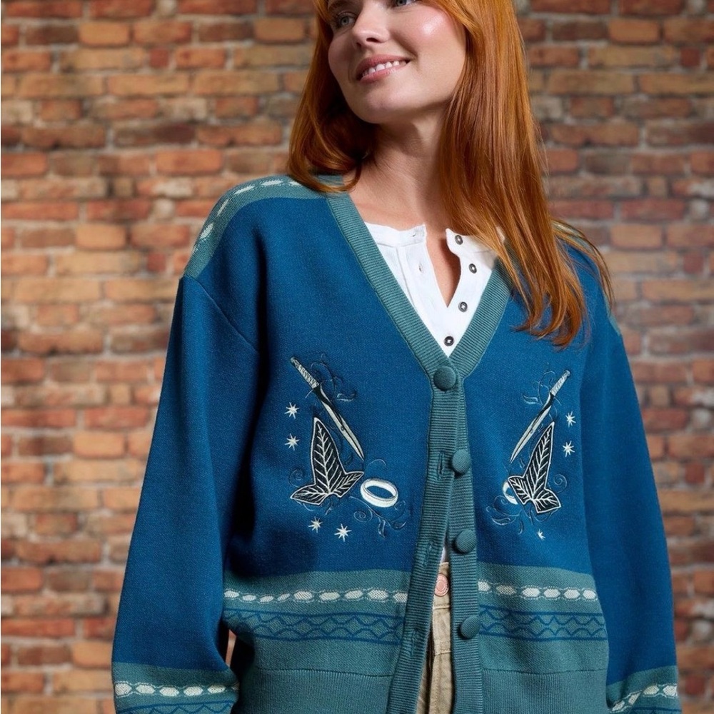 Her Universe The Lord Of The Rings Doors Of Durin Glow-In-The-Dark Cardigan XL - Picture 4 of 6